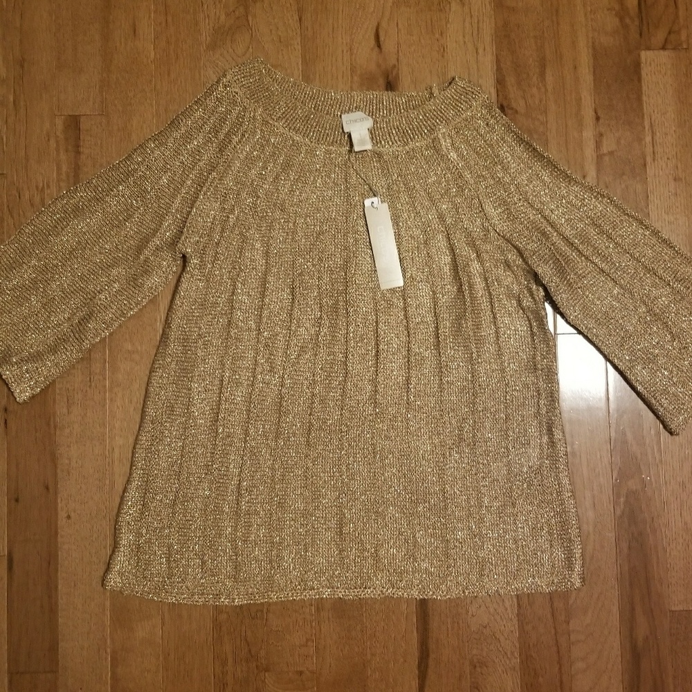 NWT Chico's Gold Sweater!